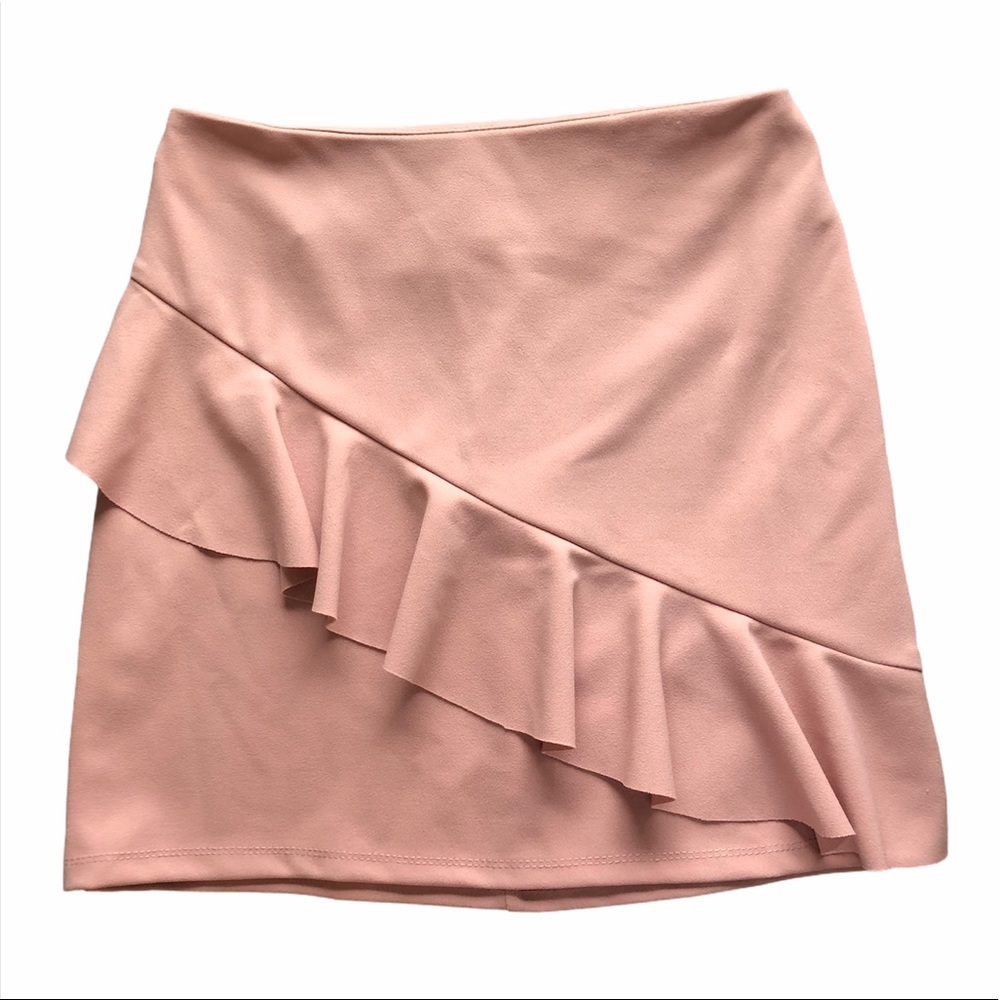 Boutique Pink Ruffle Mini Skirt